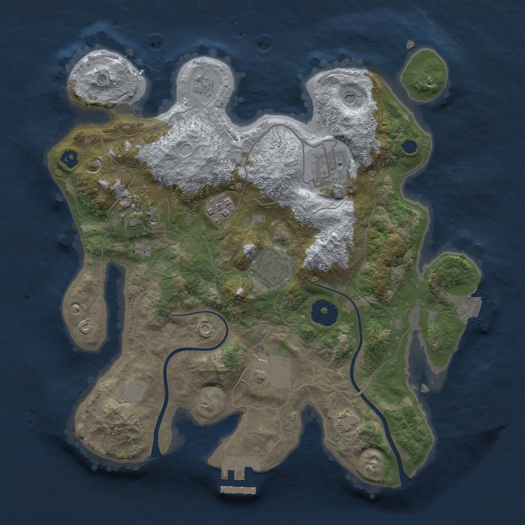 Rust Map: Procedural Map, Size: 3000, Seed: 48876329, 10 Monuments