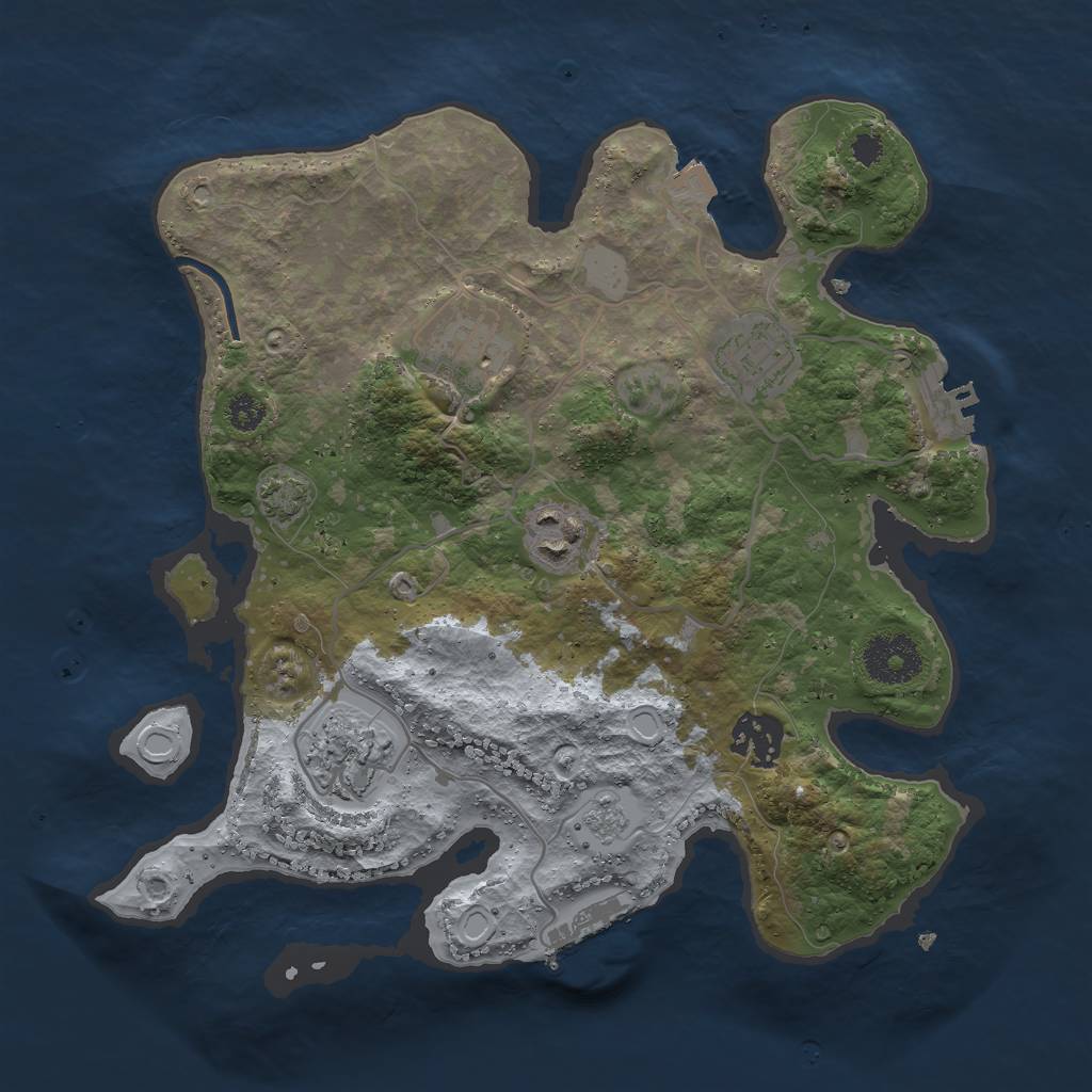 Rust Map: Procedural Map, Size: 3000, Seed: 402525687, 12 Monuments