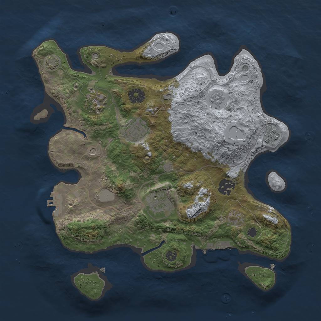 Rust Map: Procedural Map, Size: 3000, Seed: 150251, 13 Monuments