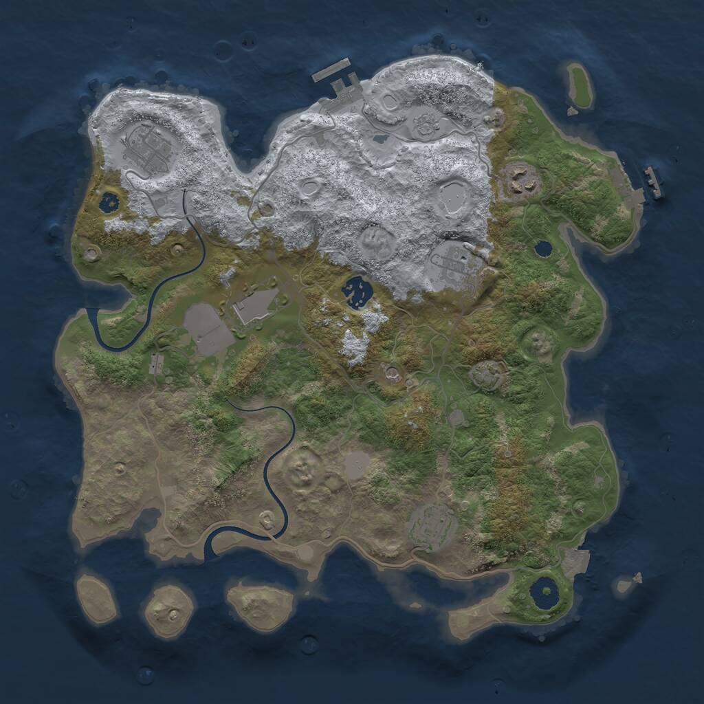 Rust Map: Procedural Map, Size: 3500, Seed: 94621326, 12 Monuments