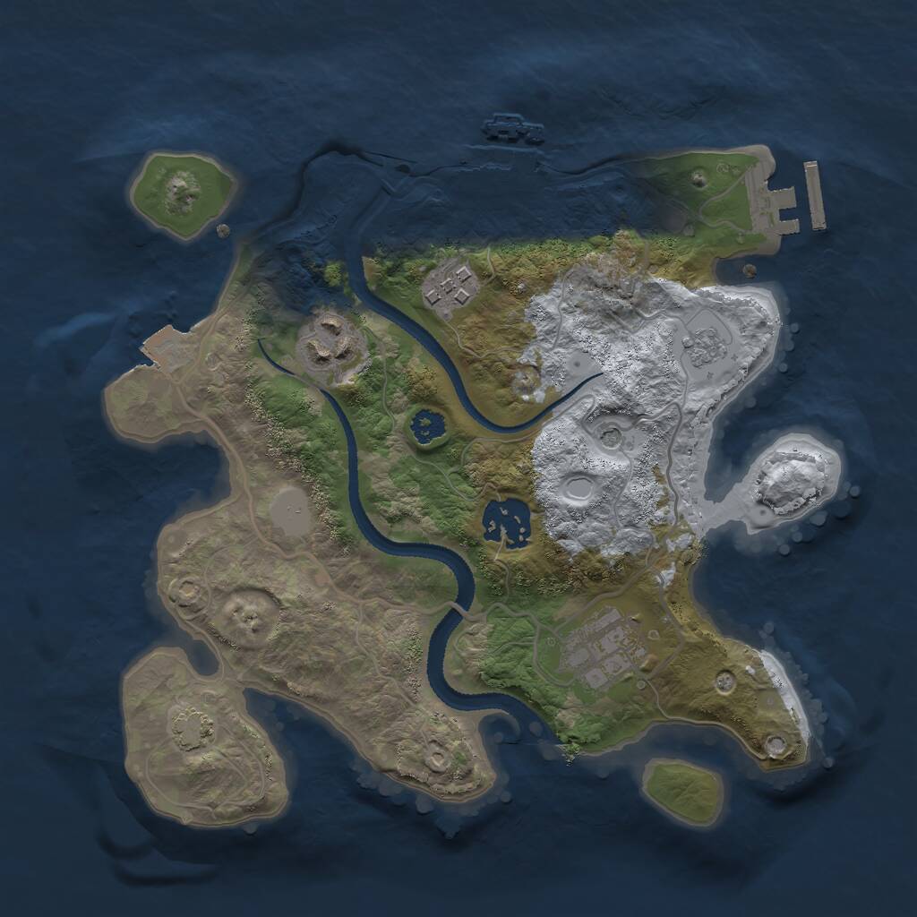Rust Map: Procedural Map, Size: 2700, Seed: 34235346, 10 Monuments