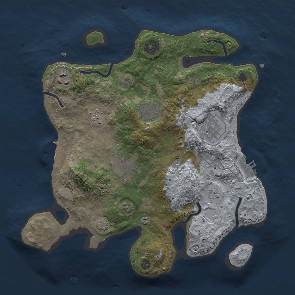 Rust Map: Procedural Map, Size: 3000, Seed: 22303, 13 Monuments