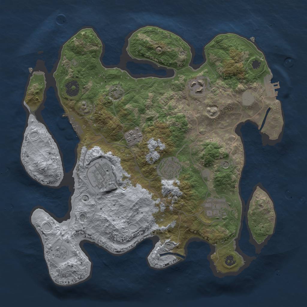 Rust Map: Procedural Map, Size: 3000, Seed: 2137709353, 13 Monuments