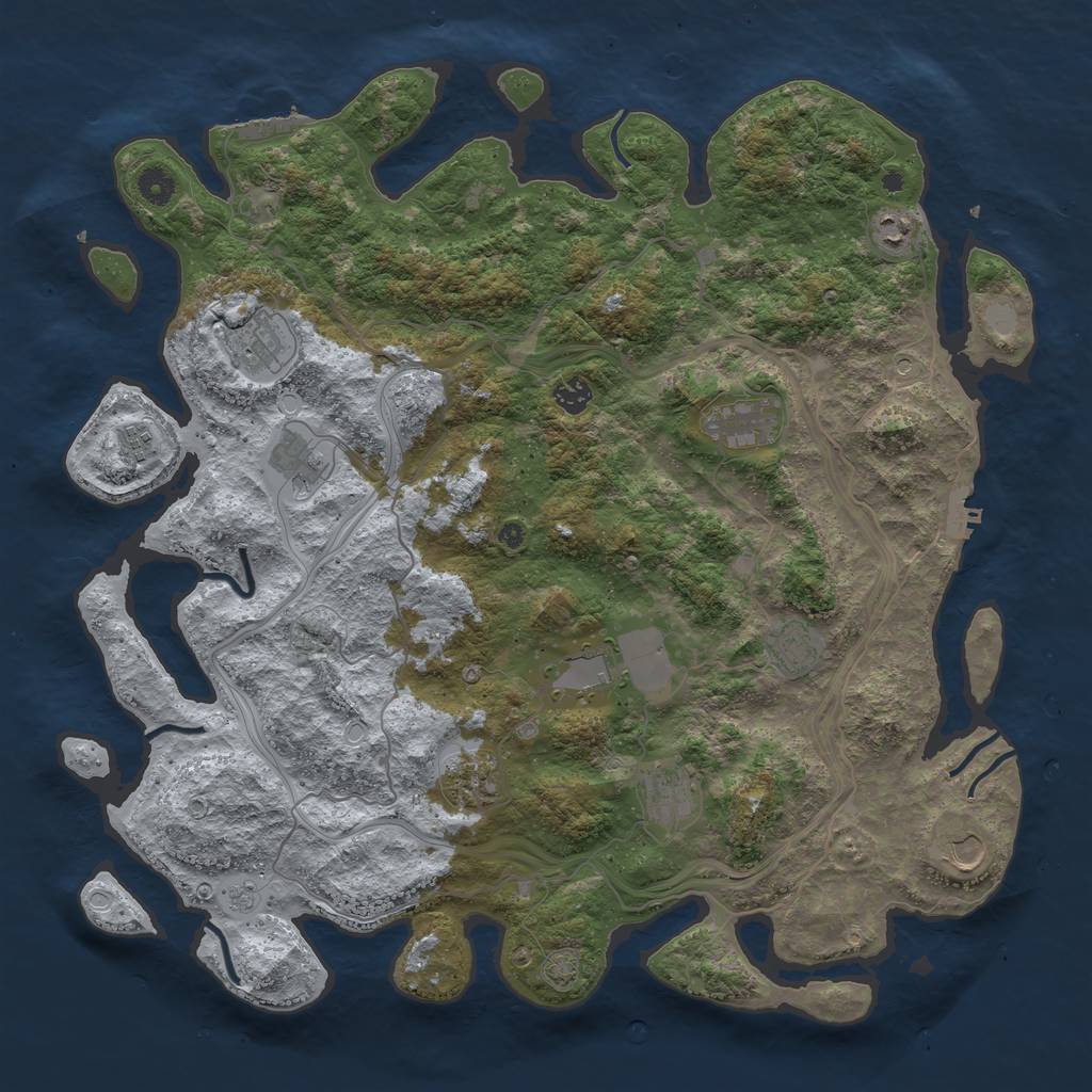 Rust Map: Procedural Map, Size: 4500, Seed: 75955333, 19 Monuments