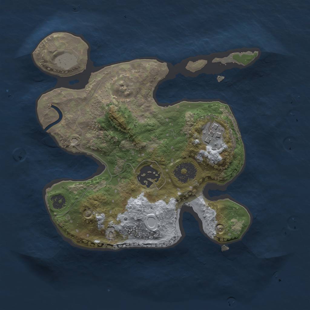 Rust Map: Procedural Map, Size: 2200, Seed: 1101751421, 5 Monuments