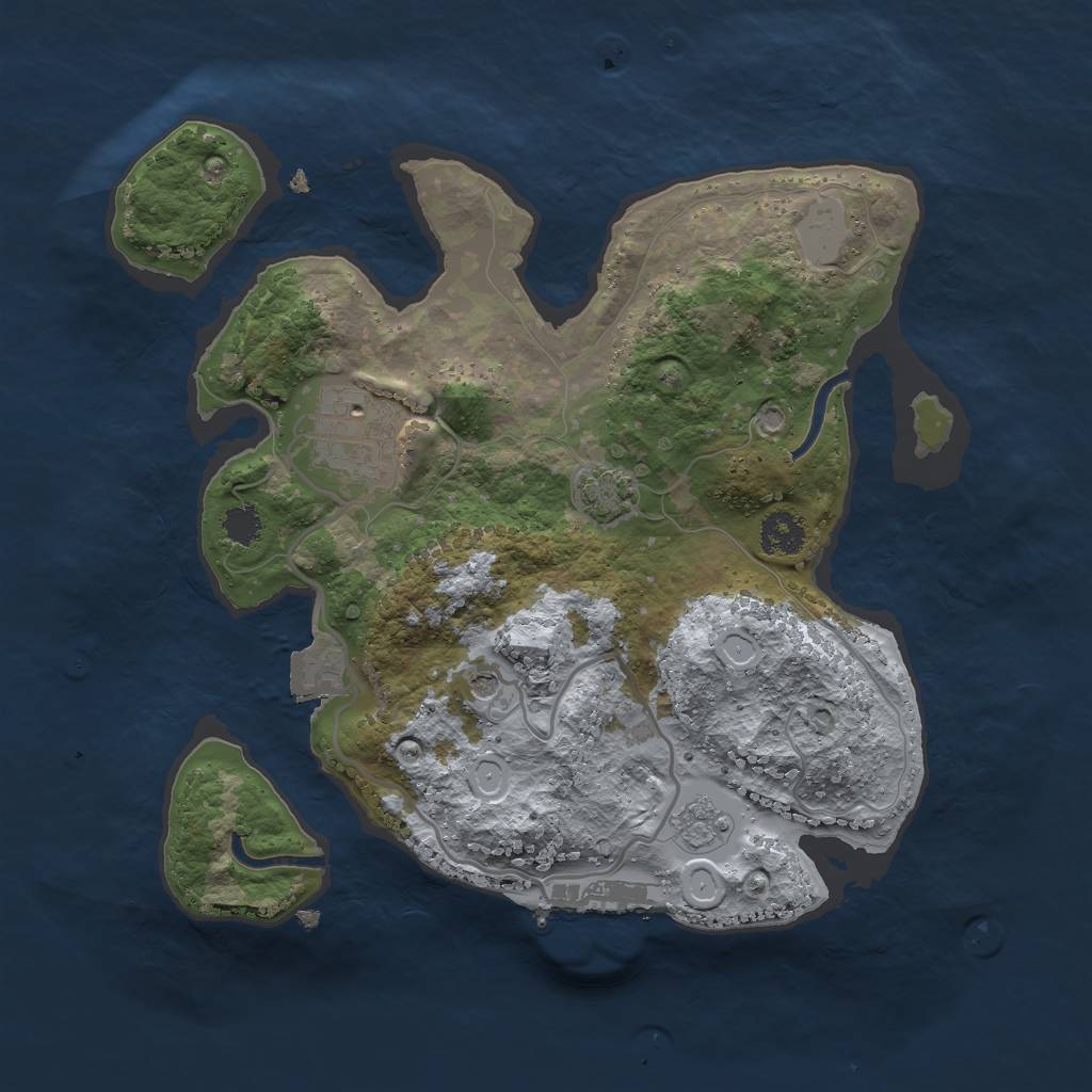 Rust Map: Procedural Map, Size: 2500, Seed: 615651891, 8 Monuments