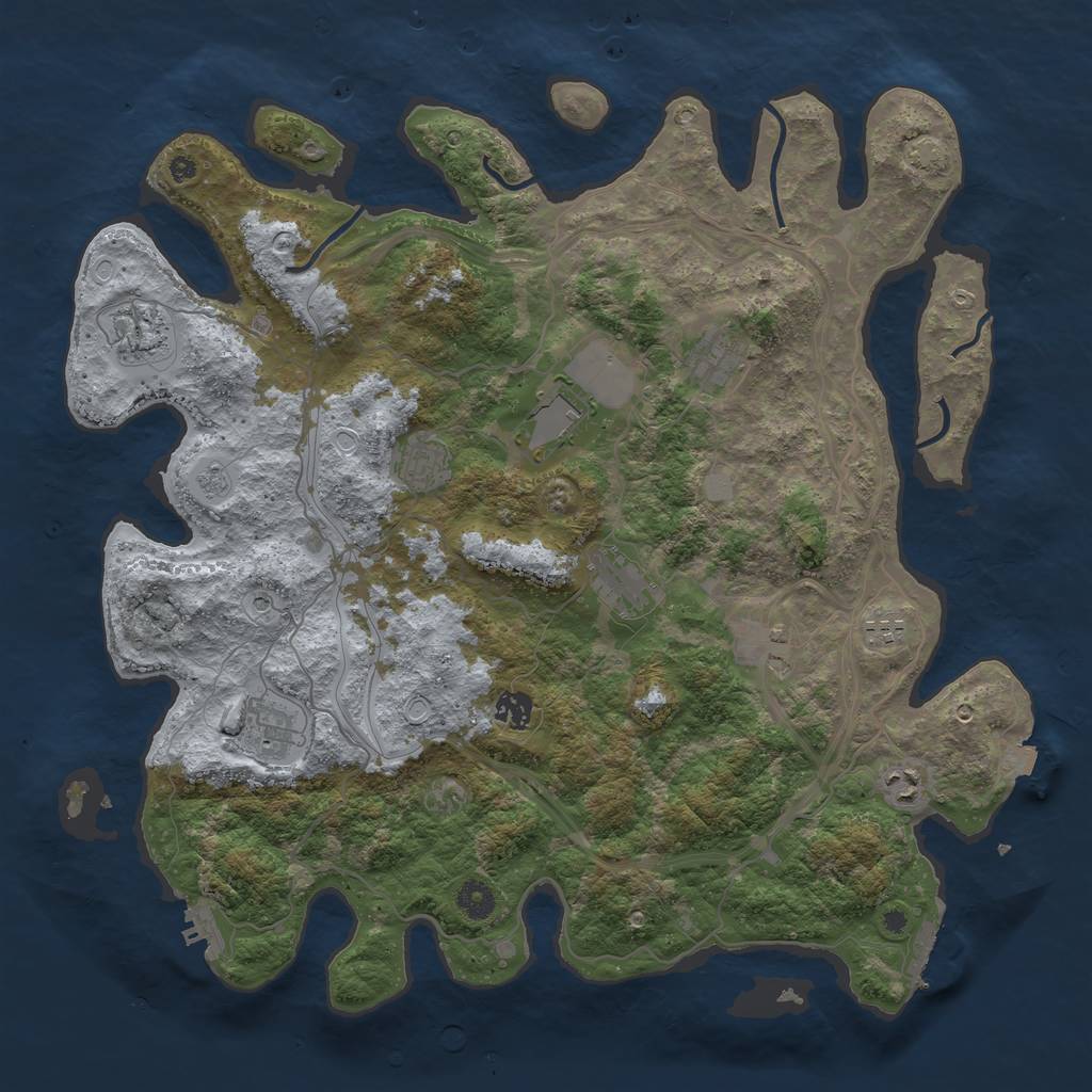 Rust Map: Procedural Map, Size: 4250, Seed: 418642339, 18 Monuments
