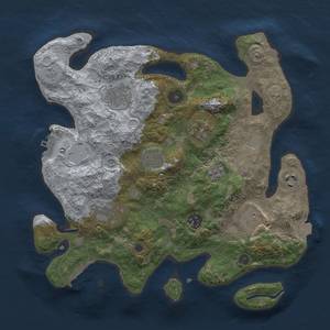 Thumbnail Rust Map: Procedural Map, Size: 3300, Seed: 455020679, 16 Monuments