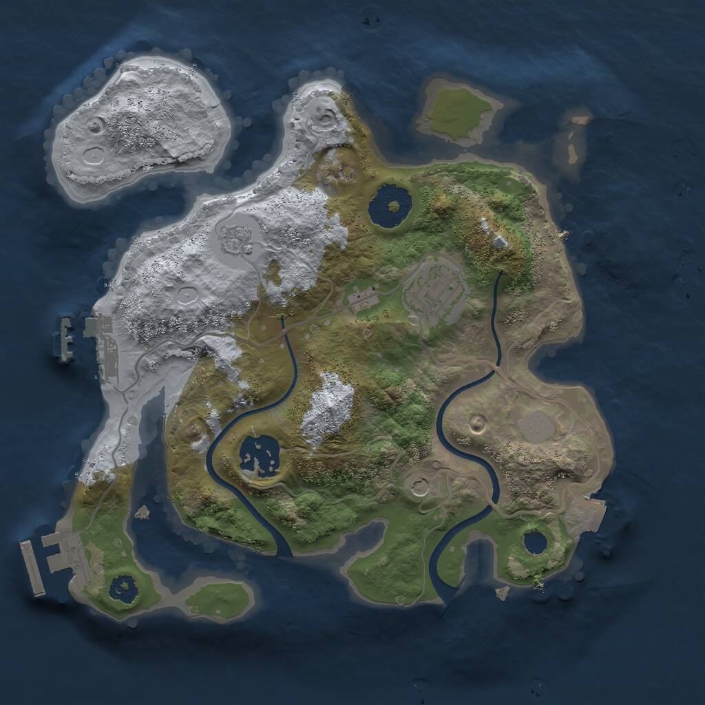 Rust Map: Procedural Map, Size: 2500, Seed: 24392, 7 Monuments