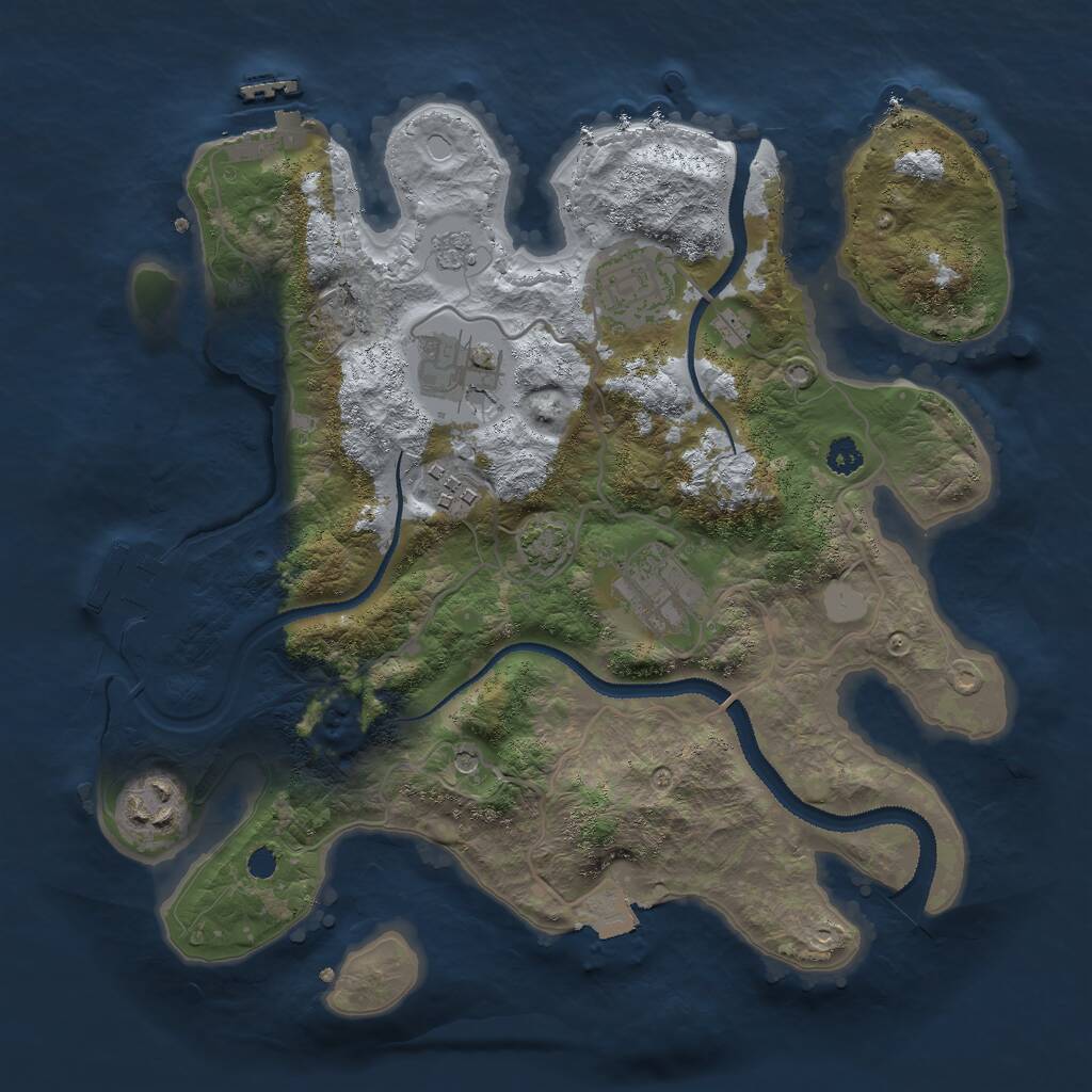 Rust Map: Procedural Map, Size: 3000, Seed: 368992155, 11 Monuments
