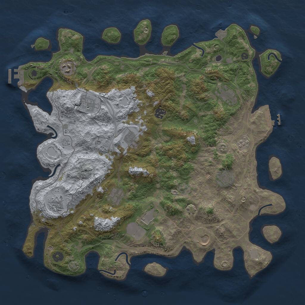 Rust Map: Procedural Map, Size: 4250, Seed: 1701387884, 17 Monuments