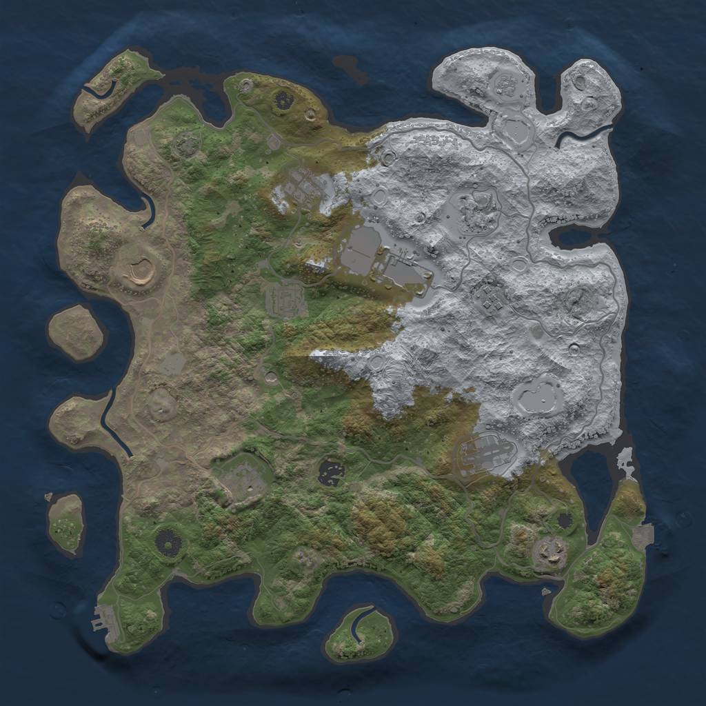 Rust Map: Procedural Map, Size: 4000, Seed: 1335490752, 17 Monuments