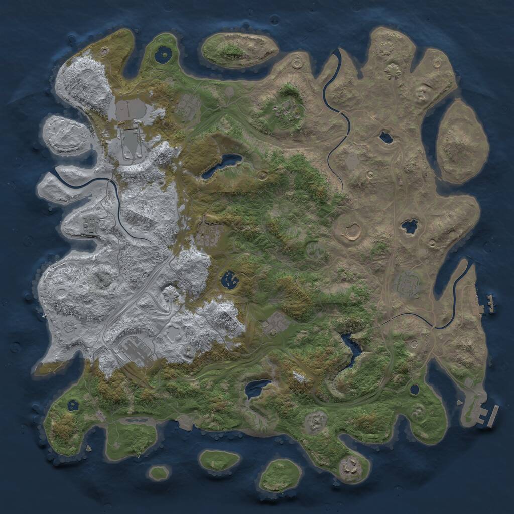 Rust Map: Procedural Map, Size: 4500, Seed: 915943590, 17 Monuments