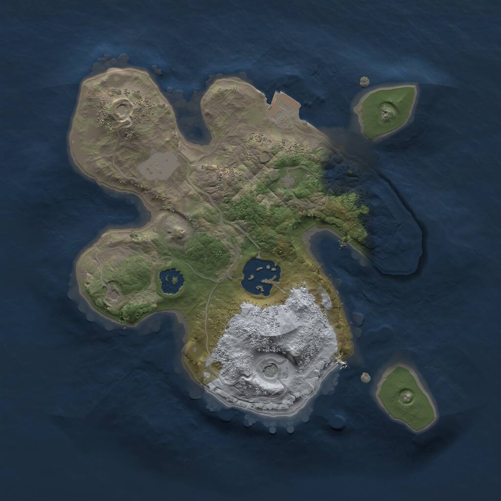 Rust Map: Procedural Map, Size: 2000, Seed: 1220355126, 3 Monuments