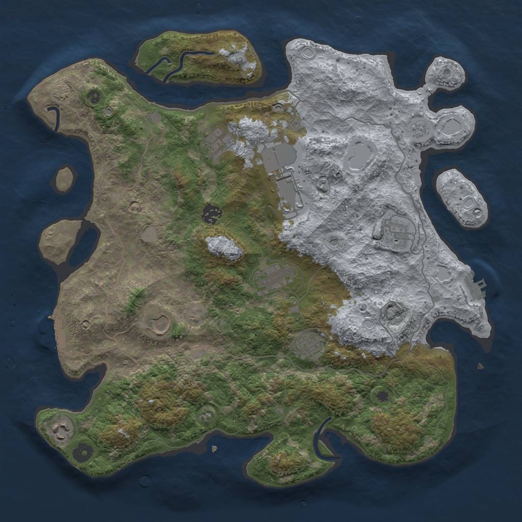 Rust Map: Procedural Map, Size: 4000, Seed: 817930107, 16 Monuments