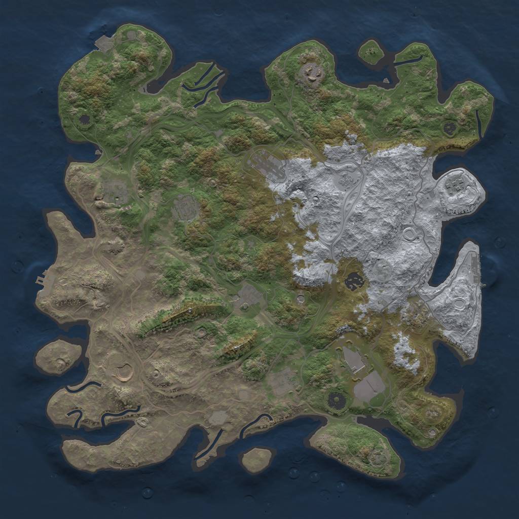 Rust Map: Procedural Map, Size: 4300, Seed: 380441023, 19 Monuments