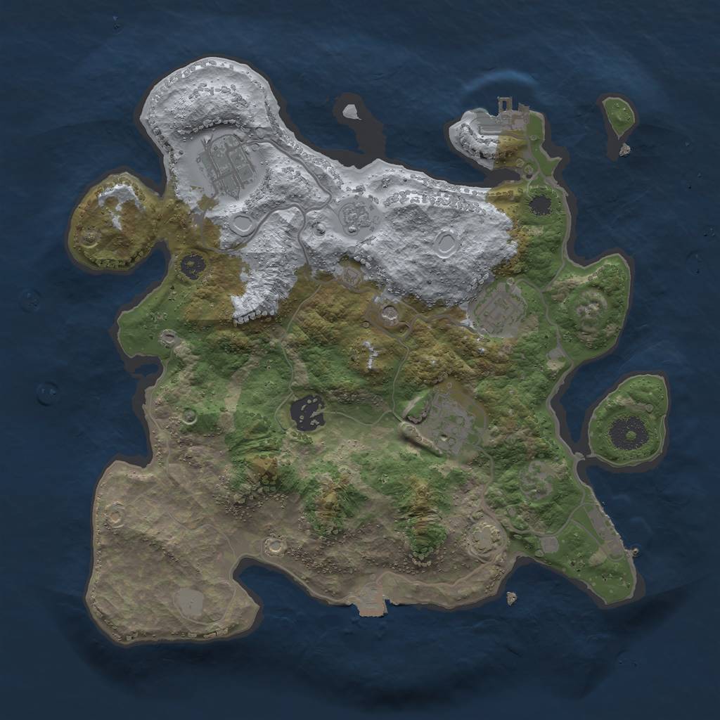 Rust Map: Procedural Map, Size: 3000, Seed: 99158, 12 Monuments