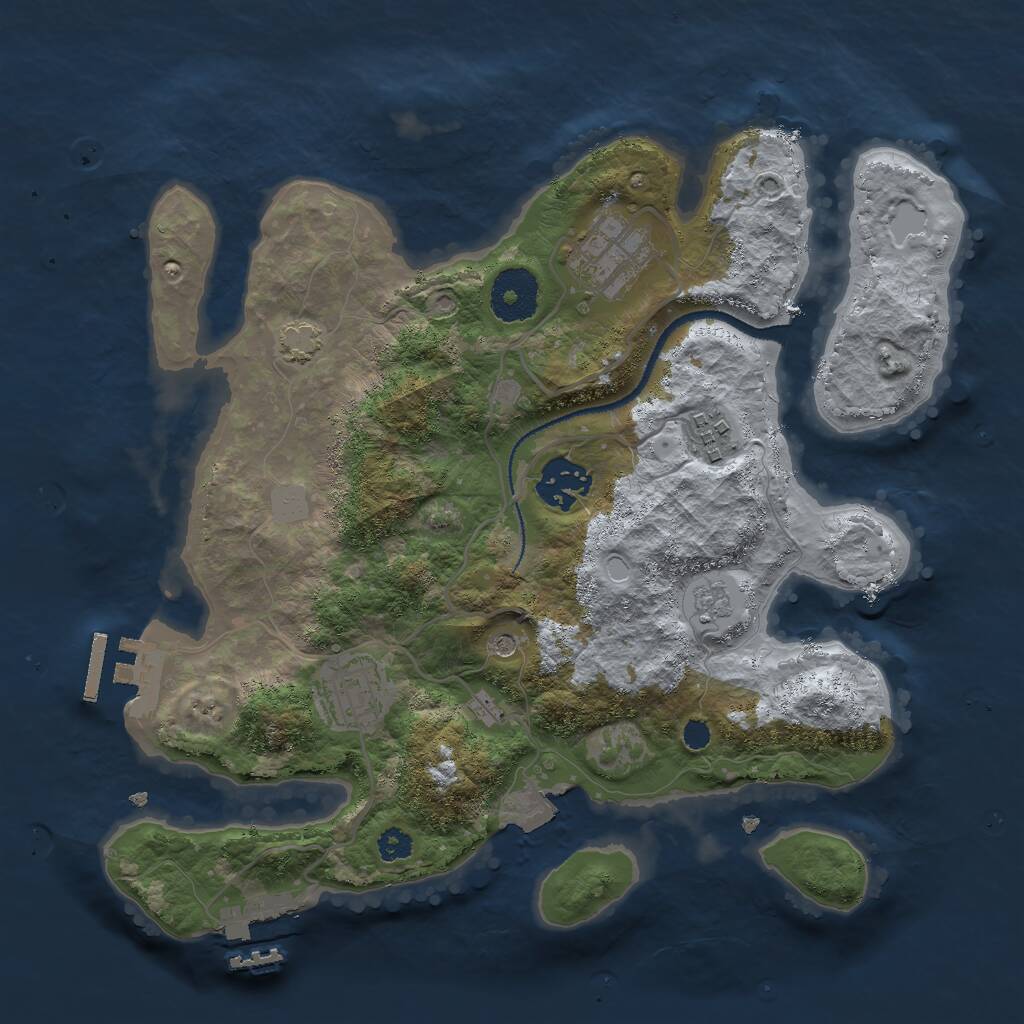 Rust Map: Procedural Map, Size: 3000, Seed: 6243708, 10 Monuments