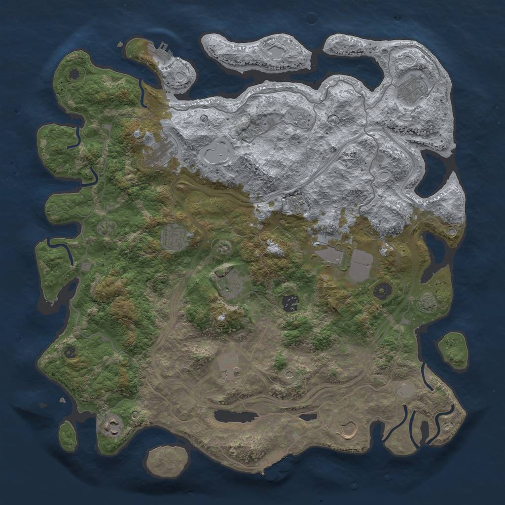 Rust Map: Procedural Map, Size: 4250, Seed: 2102, 18 Monuments