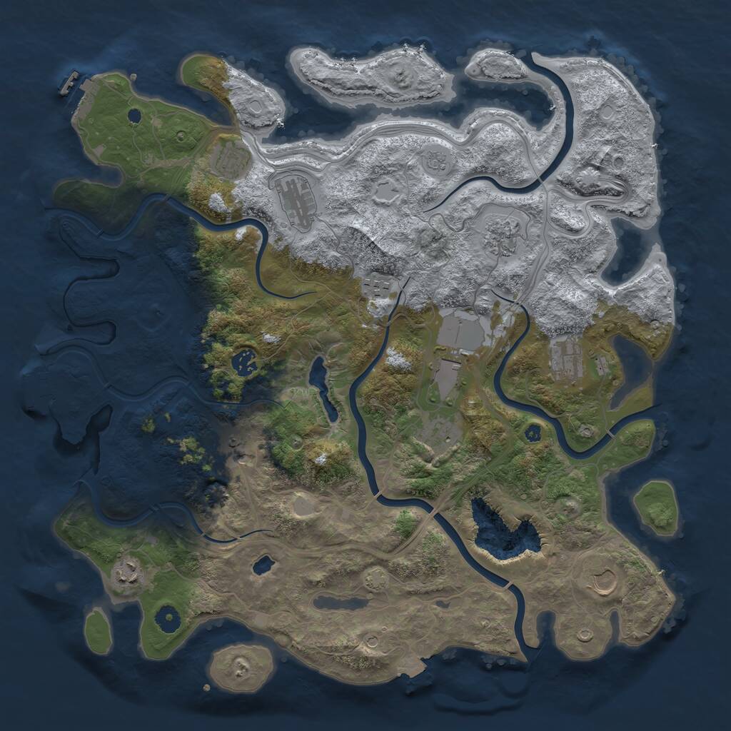 Rust Map: Procedural Map, Size: 4250, Seed: 2102, 17 Monuments