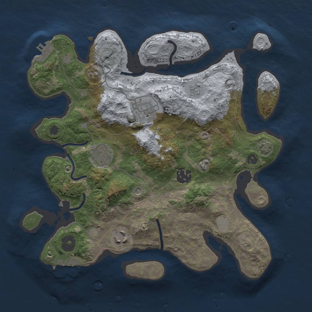 Rust Map: Procedural Map, Size: 3000, Seed: 1763349533, 12 Monuments