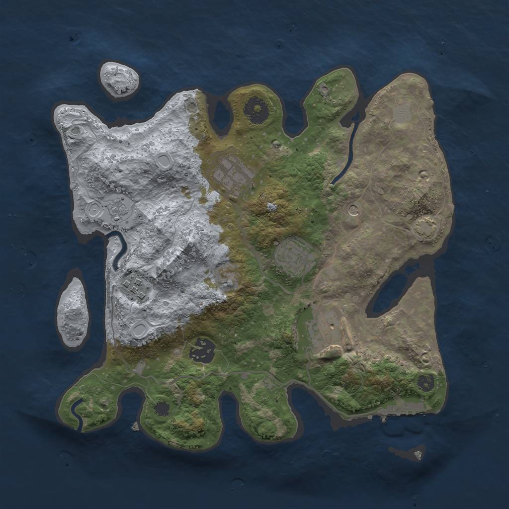 Rust Map: Procedural Map, Size: 3000, Seed: 8091435, 12 Monuments