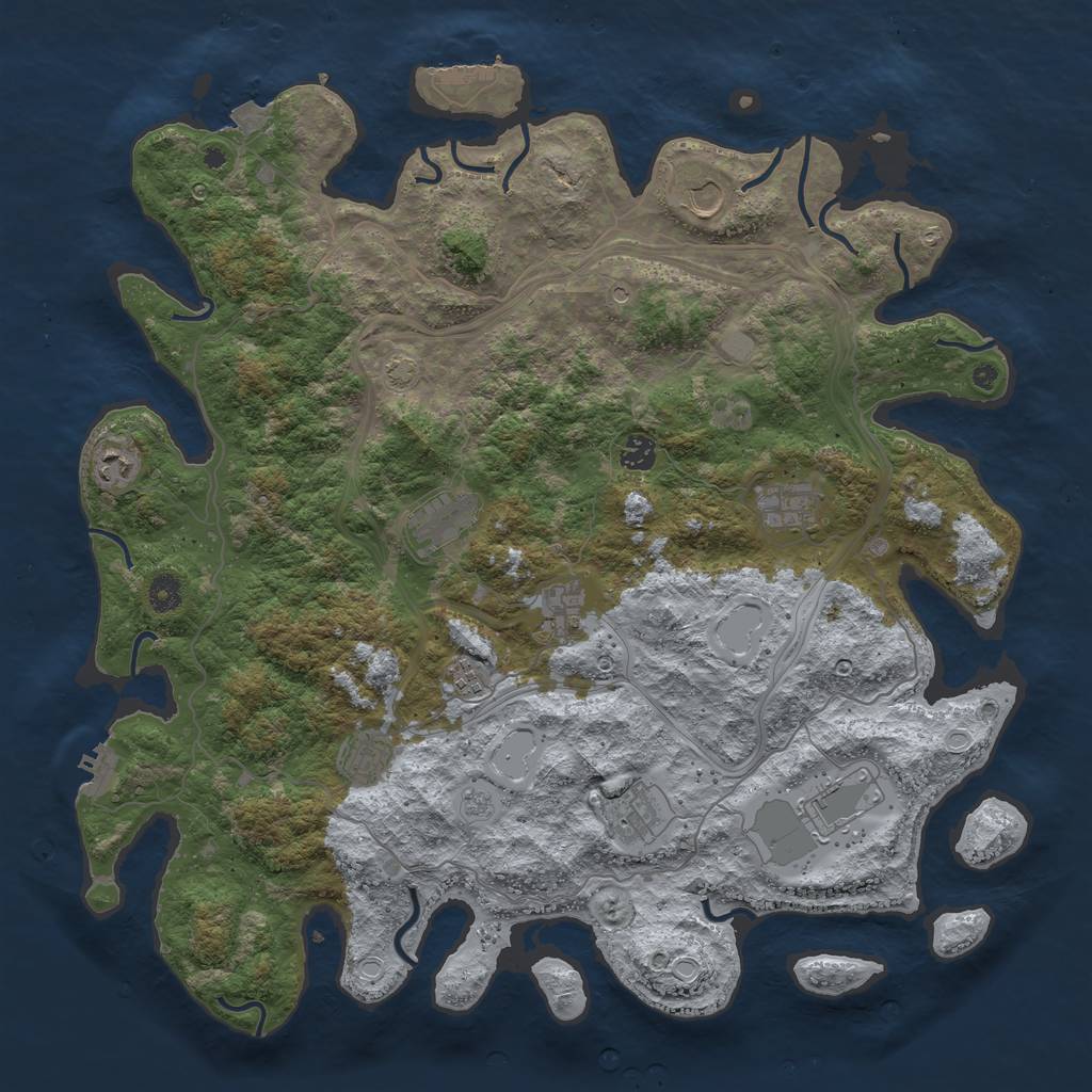 Rust Map: Procedural Map, Size: 4500, Seed: 86541, 18 Monuments