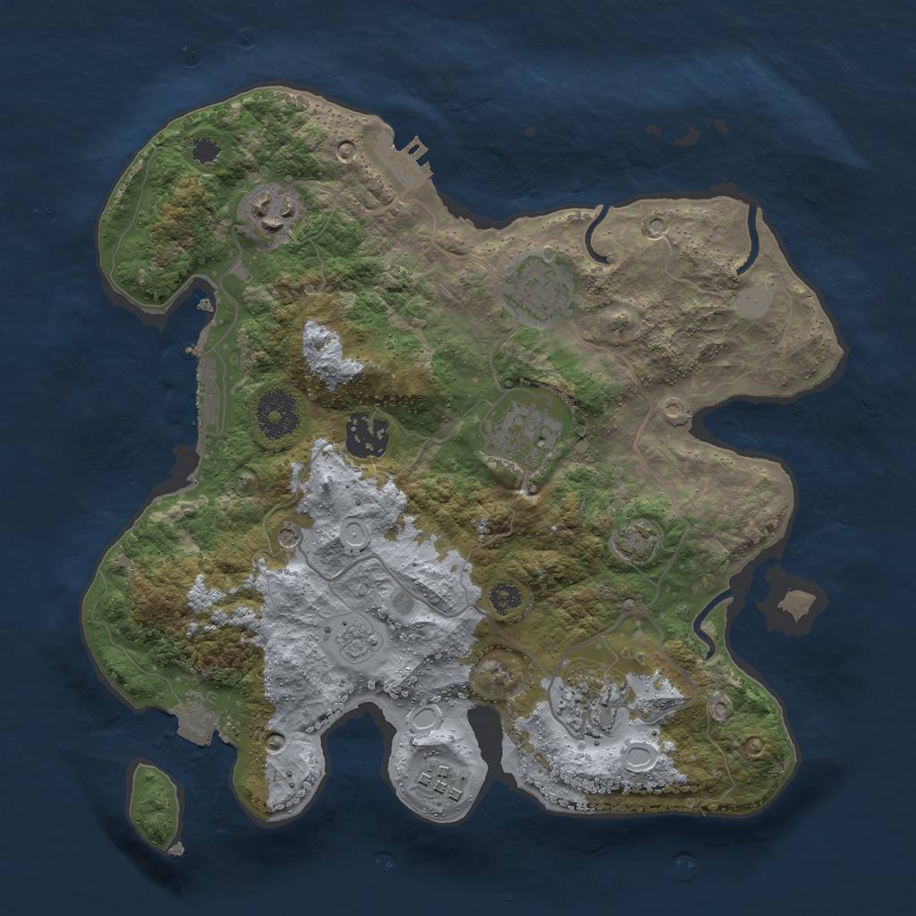 Rust Map: Procedural Map, Size: 3000, Seed: 56163, 14 Monuments