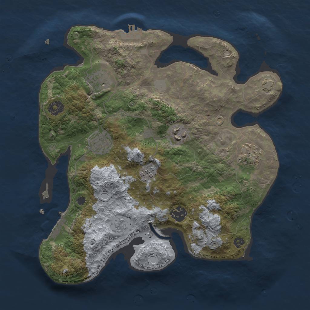 Rust Map: Procedural Map, Size: 3000, Seed: 1519884716, 13 Monuments