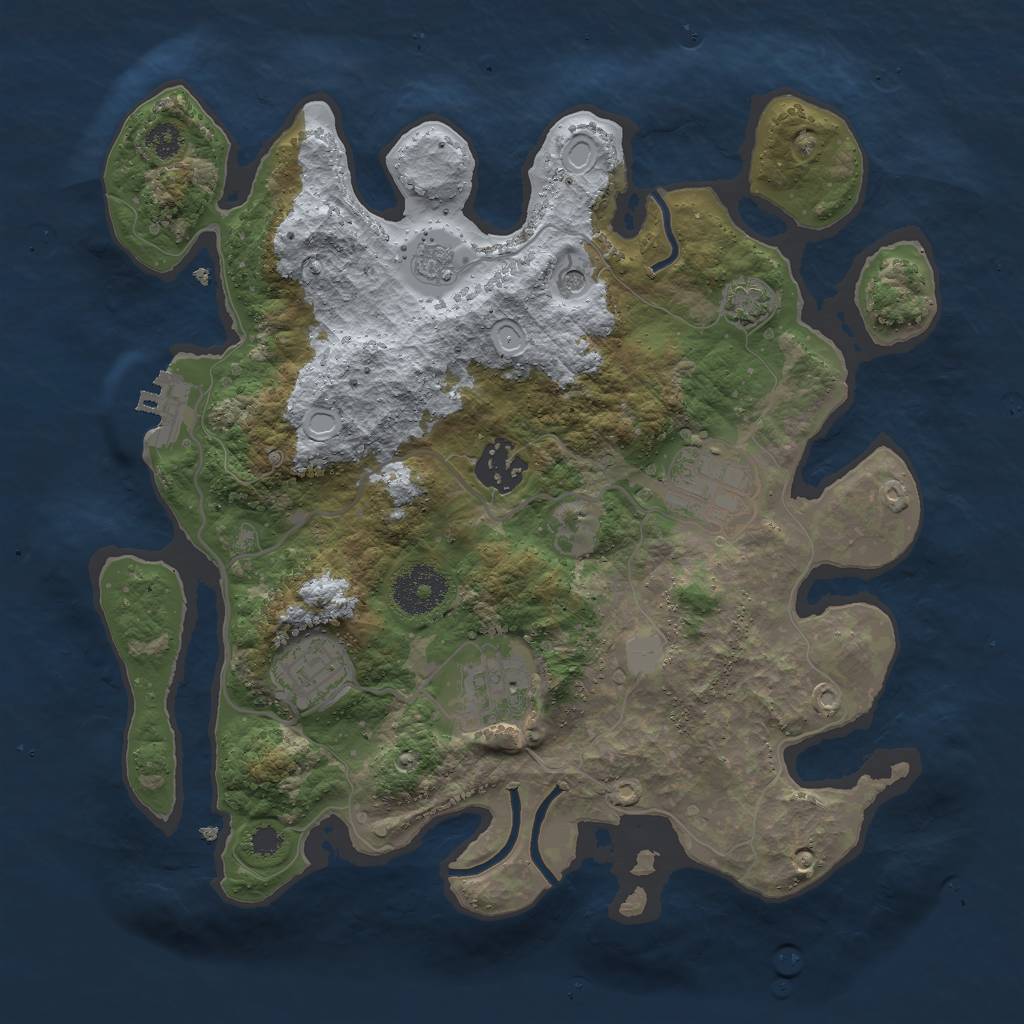 Rust Map: Procedural Map, Size: 3000, Seed: 556478, 11 Monuments