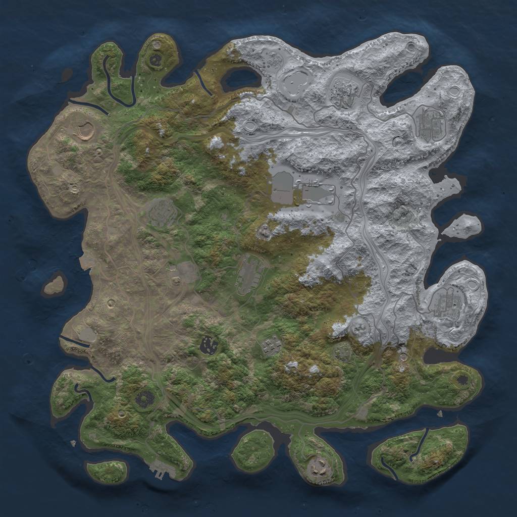 Rust Map: Procedural Map, Size: 4250, Seed: 565221205, 18 Monuments