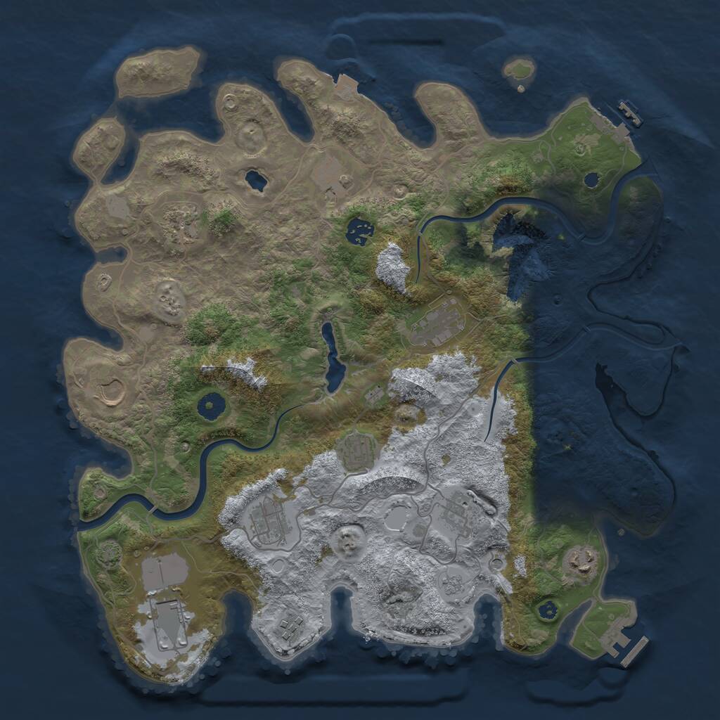 Rust Map: Procedural Map, Size: 4000, Seed: 35937, 17 Monuments
