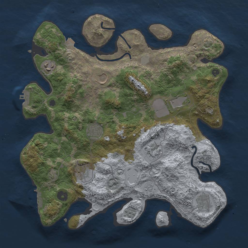 Rust Map: Procedural Map, Size: 3500, Seed: 638813282, 16 Monuments