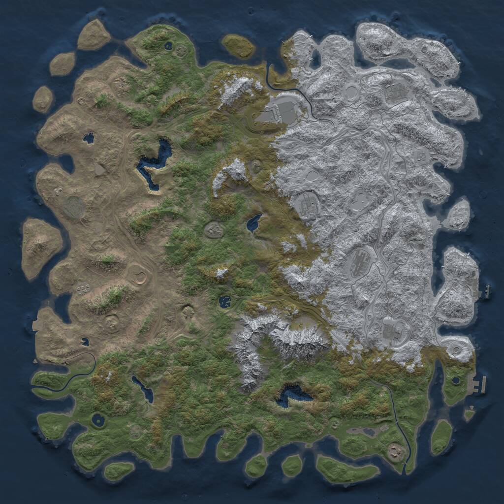 Rust Map: Procedural Map, Size: 6000, Seed: 1016500, 17 Monuments
