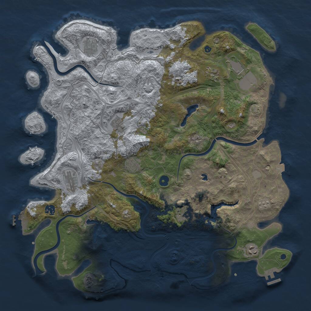 Rust Map: Procedural Map, Size: 4500, Seed: 123654987, 16 Monuments
