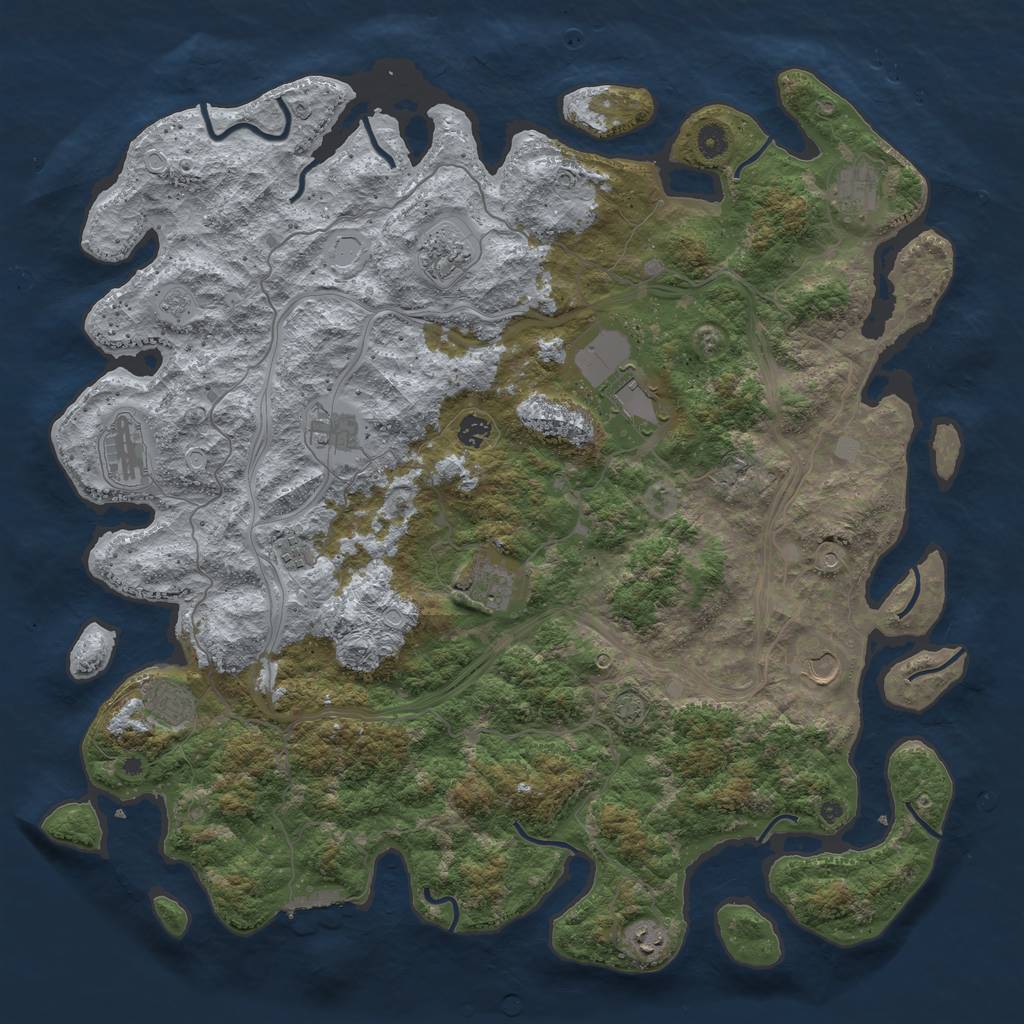 Rust Map: Procedural Map, Size: 4800, Seed: 1882929895, 18 Monuments