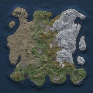 Thumbnail Rust Map: Procedural Map, Size: 3500, Seed: 671452221, 17 Monuments