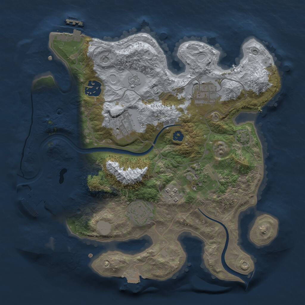 Rust Map: Procedural Map, Size: 2800, Seed: 797164799, 12 Monuments
