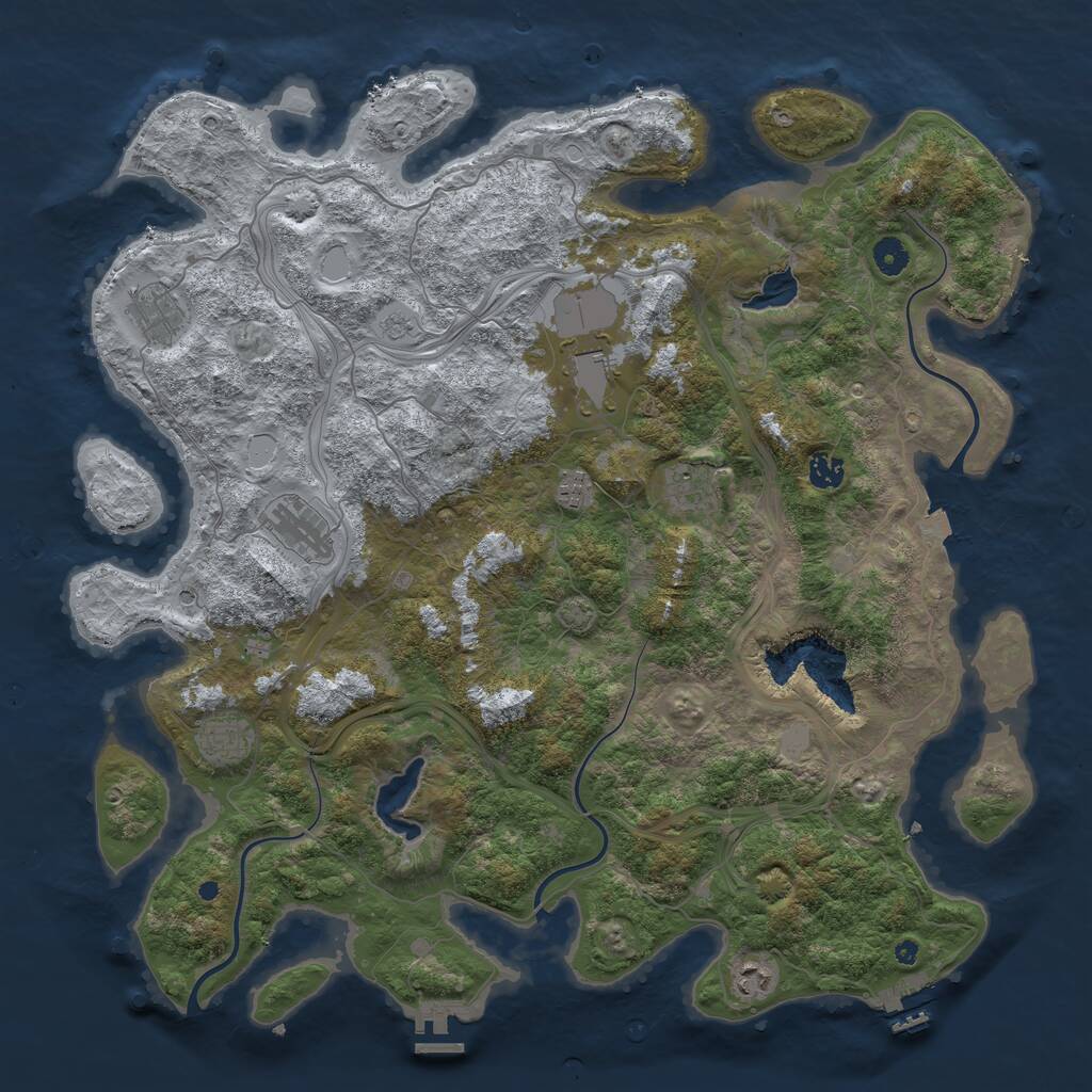 Rust Map: Procedural Map, Size: 4500, Seed: 1921896, 14 Monuments