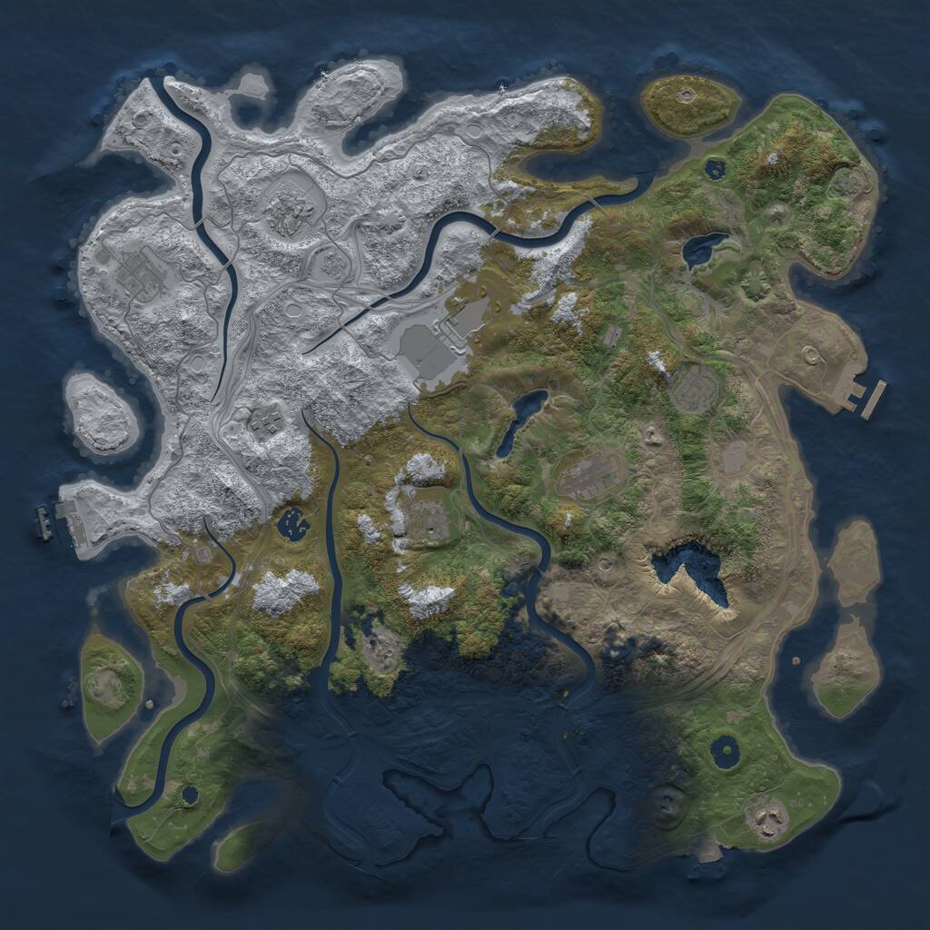 Rust Map: Procedural Map, Size: 4500, Seed: 1921896, 15 Monuments