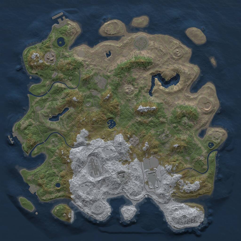Rust Map: Procedural Map, Size: 4096, Seed: 15151, 15 Monuments
