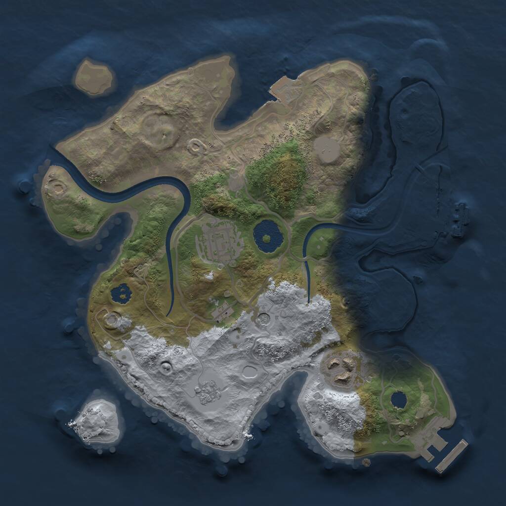 Rust Map: Procedural Map, Size: 2500, Seed: 3154, 7 Monuments
