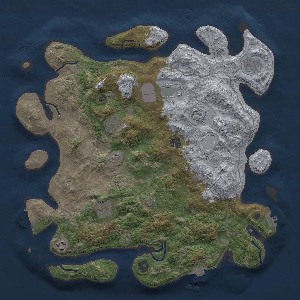 Rust Map: Procedural Map, Size: 4000, Seed: 946518936, 16 Monuments
