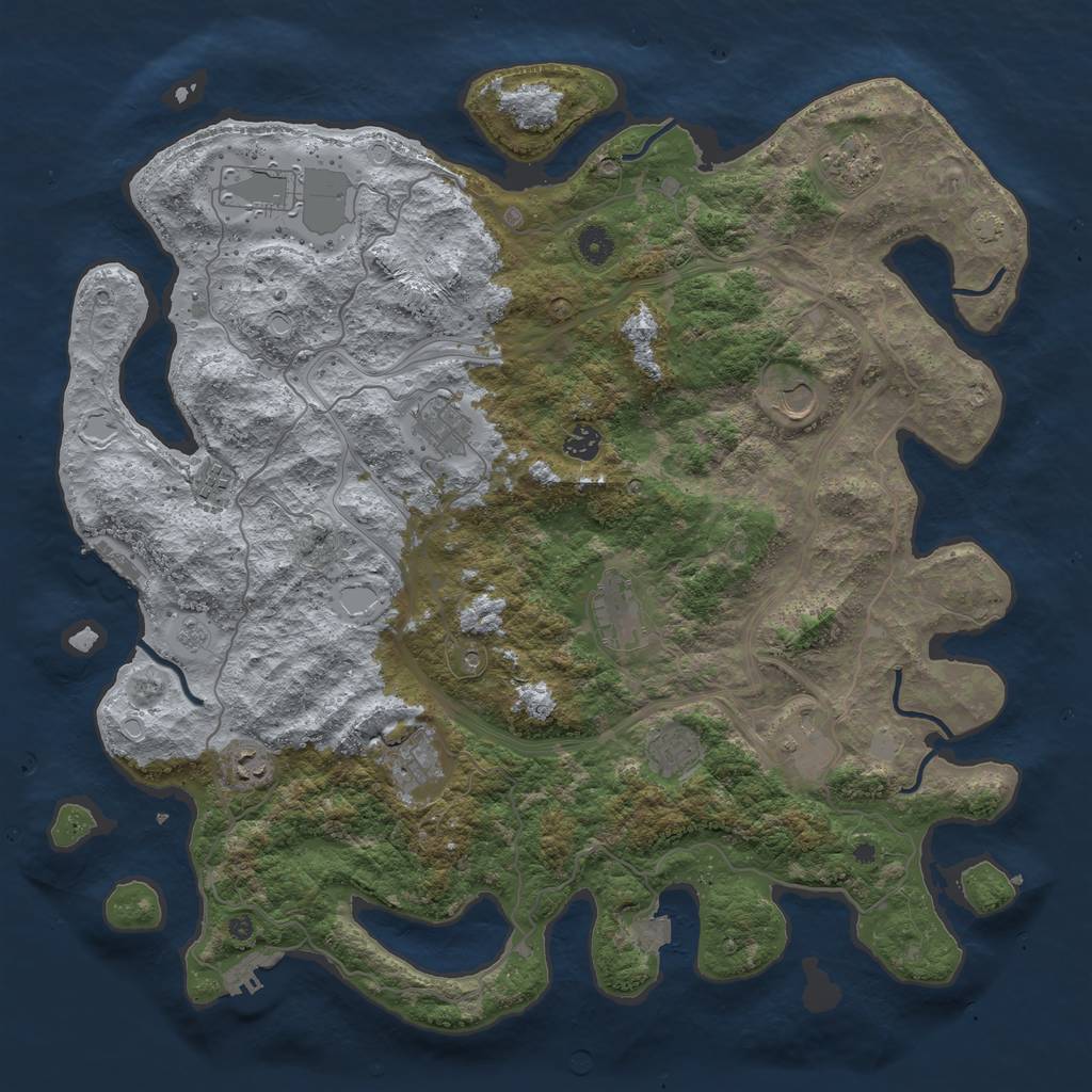 Rust Map: Procedural Map, Size: 4500, Seed: 89578, 19 Monuments