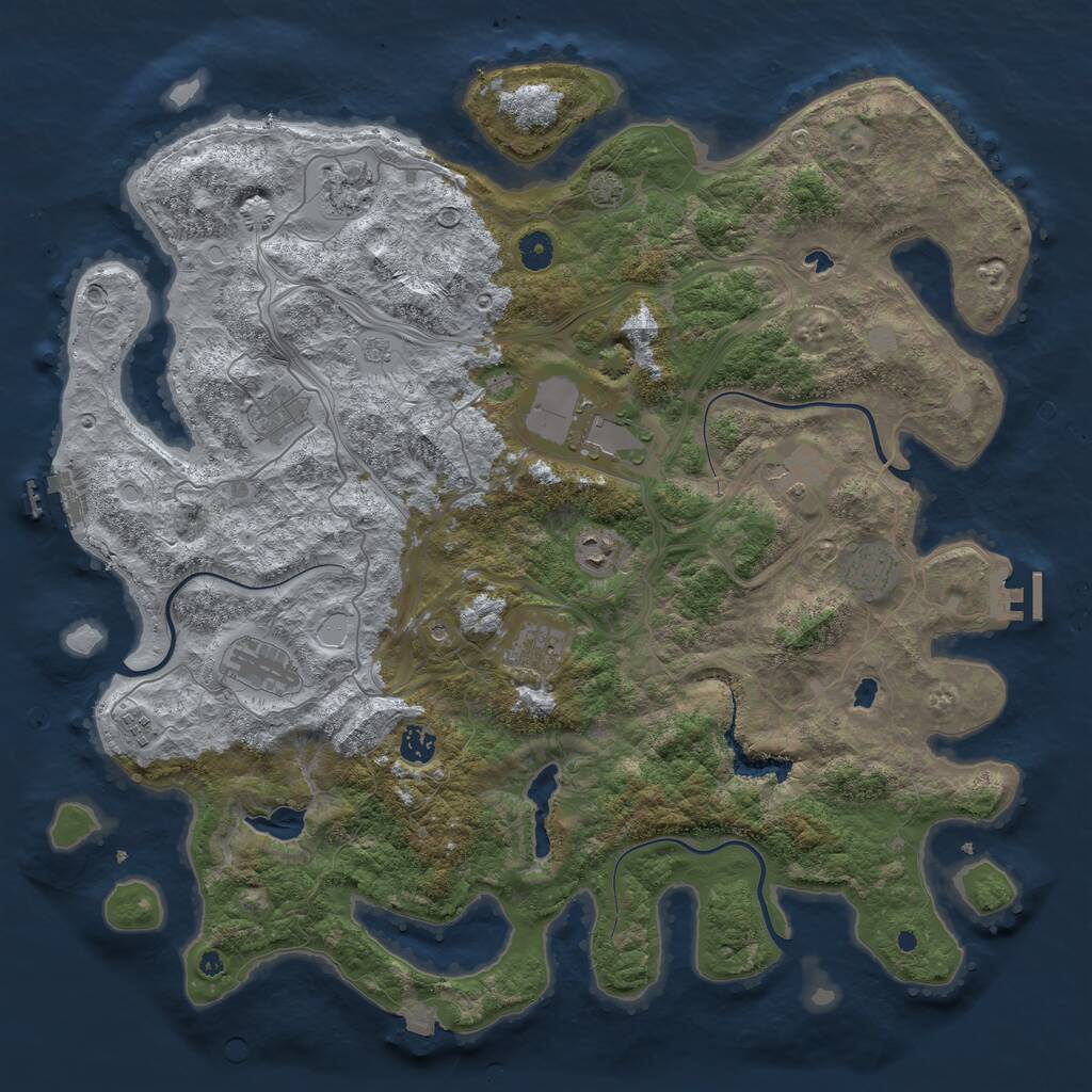 Rust Map: Procedural Map, Size: 4500, Seed: 89578, 16 Monuments