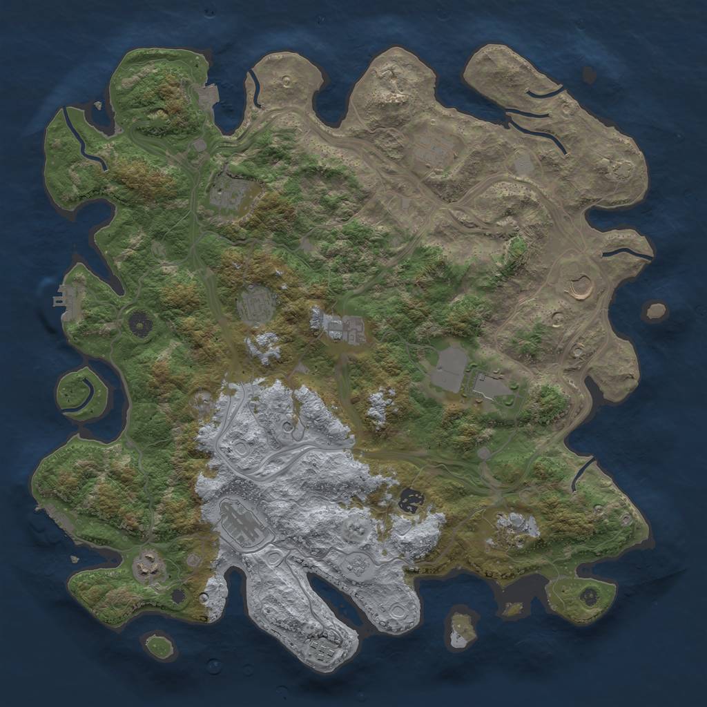 Rust Map: Procedural Map, Size: 4300, Seed: 63544781, 19 Monuments