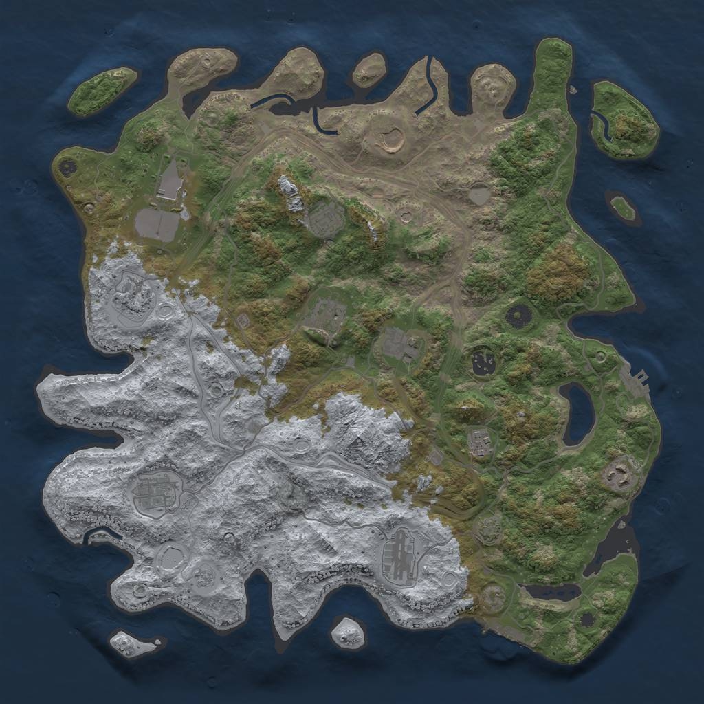 Rust Map: Procedural Map, Size: 4250, Seed: 920406209, 19 Monuments