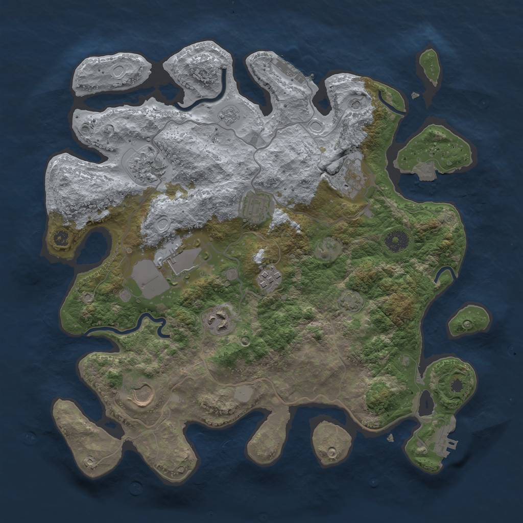 Rust Map: Procedural Map, Size: 3500, Seed: 115482749, 15 Monuments