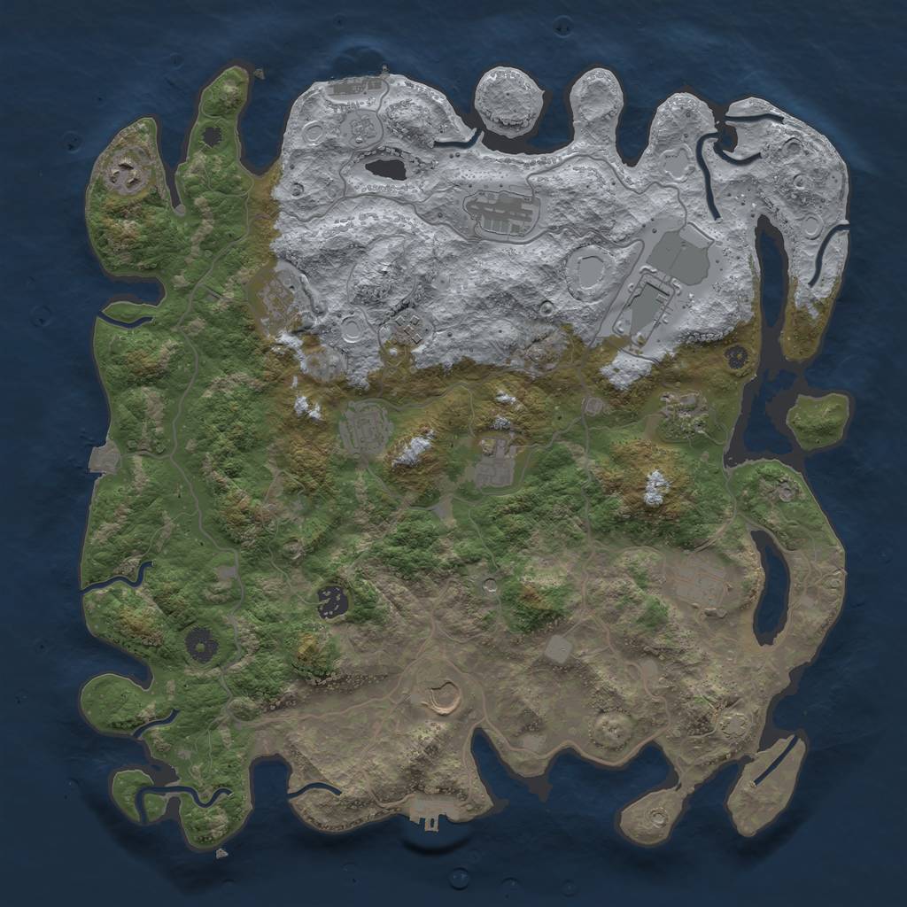 Rust Map: Procedural Map, Size: 4100, Seed: 19920706, 19 Monuments