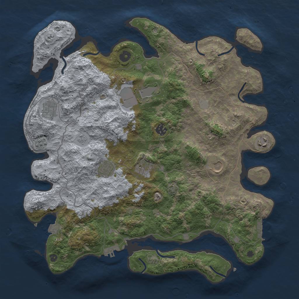 Rust Map: Procedural Map, Size: 4000, Seed: 1197799114, 16 Monuments